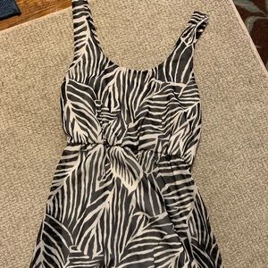 Black & white print mini dress